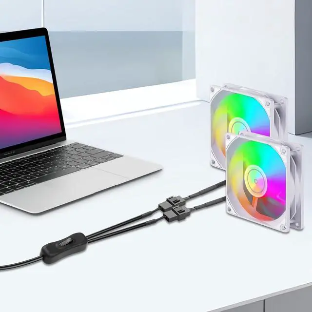 Alt view image 2 of 6 - 2 PCS USB to Large 3/4 Pin 1 to 2 Switch Fan Cable 5V USB-A Male to 5V Dual Large 3/4 Pin Female Chassis Fan Cable for Chassis Fans,CPU Fans etc(15.31 Inch) (Boost 4PIN)