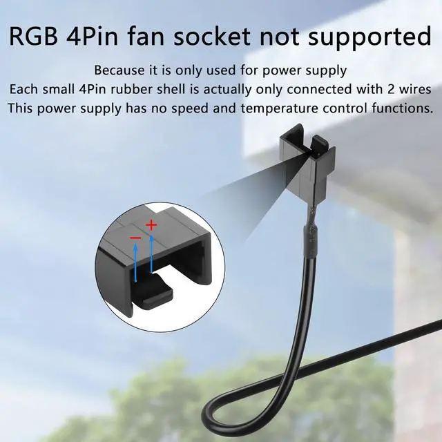 Alt view image 6 of 6 - 2 PCS USB to Large 3/4 Pin 1 to 2 Switch Fan Cable 5V USB-A Male to 5V Dual Large 3/4 Pin Female Chassis Fan Cable for Chassis Fans,CPU Fans etc(15.31 Inch) (Boost 4PIN)