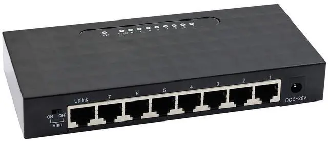 8 Port Gigabit Switch,Unmanaged 10/100/1000Mbps Network Hub Ethernet Splitter,Plug and Play,Quiet Fanless,for Office and Home Entertainment.