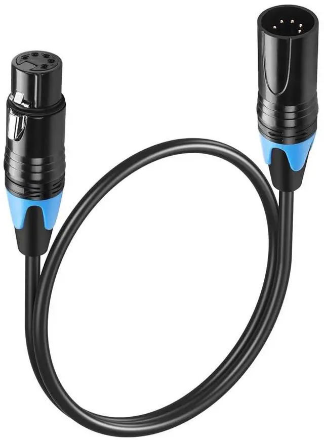 Alt view image 5 of 7 - DMX Cable 5 Pin Signal XLR Male to Female Wire DMX512 XLR Male to Female Stage Light Signal Cable with Metal Connectors, Connection for Stage & DJ Lighting fixtures(0.5M)