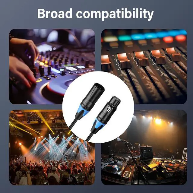 Alt view image 7 of 7 - DMX Cable 5 Pin Signal XLR Male to Female Wire DMX512 XLR Male to Female Stage Light Signal Cable with Metal Connectors, Connection for Stage & DJ Lighting fixtures(0.5M)