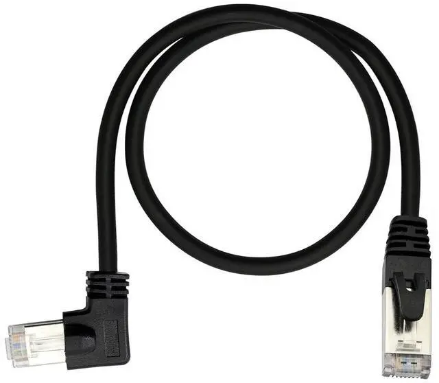 Main image of Cat6 Ethernet Cable 1.5 ft,90 Degree RJ45 Male to RJ45 Male Internet Extension Cable for PC, Router, Modem, Printer, Xbox, PS4(Angle Right)