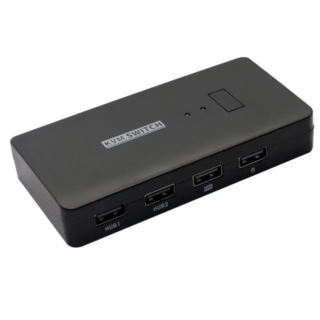 Alt view image 2 of 7 - KVM Switch 2 Port,VGA 2 in 1 Out Switch Selector,VGA Video Sharing Adapter Manual Switcher with 4 USB Hub,1920 x 1440 Resolution,for 2PC,Monitor,Printer,Keyboard,Mouse Control