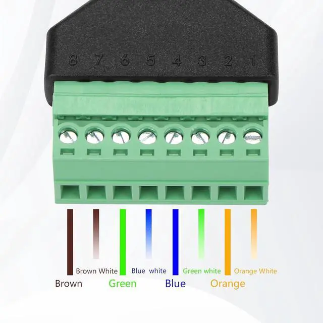 Main image of 2 Pcs 12.59 Inch Green Cat6 Ethernet Cable RJ45/8P 8C to 8-Pin Detachable Screw Terminal Solderless Cable for Desktop Computers, Digital DVRs etc