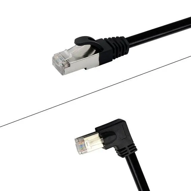 Alt view image 3 of 7 - Cat6 Ethernet Cable 1.5 ft,90 Degree RJ45 Male to RJ45 Male Internet Extension Cable for PC, Router, Modem, Printer, Xbox, PS4(Angle Left)