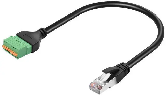 Main image of RJ45 to 8-Pin Crimped Terminal Cable Cat5 Quick Crimping Spring Ethernet Cable RJ45 8P8C Male to 8-Pin Solderless Detachable Terminal Ethernet Cable for Laptop,Router etc(13.07 Inch)