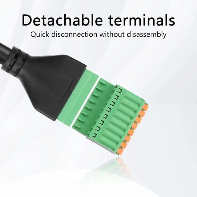 Alt view image 4 of 6 - RJ45 to 8-Pin Crimped Terminal Cable Cat5 Quick Crimping Spring Ethernet Cable RJ45 8P8C Male to 8-Pin Solderless Detachable Terminal Ethernet Cable for Laptop,Router etc(13.07 Inch)