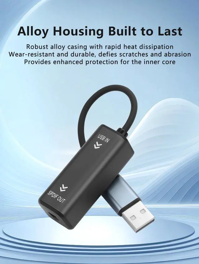 Alt view image 7 of 7 - 24 Bit 96K Sampling Rate USB to Fiber Optic Audio Converter 10CM/0.32FT Optical Interface USB to Fiber Optic Audio Converter TV Computer Connection Echo Wall Speaker