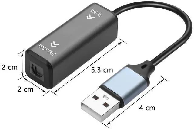 Alt view image 2 of 7 - 24 Bit 96K Sampling Rate USB to Fiber Optic Audio Converter 10CM/0.32FT Optical Interface USB to Fiber Optic Audio Converter TV Computer Connection Echo Wall Speaker