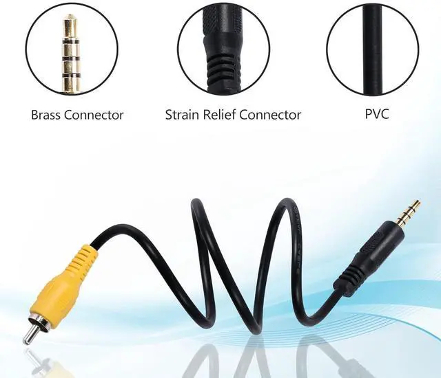 Alt view image 2 of 7 - 3.5 mm to RCA Video Cable 1/8 inch Male Plug to RCA Male Audio Adapter Cable for Car DVR,Carcorder,Surveillance Camera Equipment(1.5M)