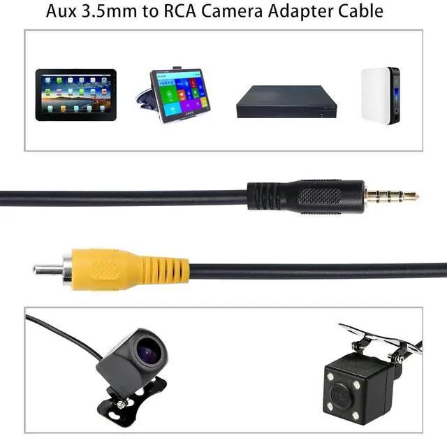 Alt view image 3 of 7 - 3.5 mm to RCA Video Cable 1/8 inch Male Plug to RCA Male Audio Adapter Cable for Car DVR,Carcorder,Surveillance Camera Equipment(1.5M)