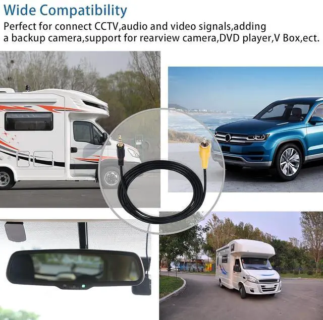 Alt view image 6 of 7 - 3.5 mm to RCA Video Cable 1/8 inch Male Plug to RCA Male Audio Adapter Cable for Car DVR,Carcorder,Surveillance Camera Equipment(1.5M)