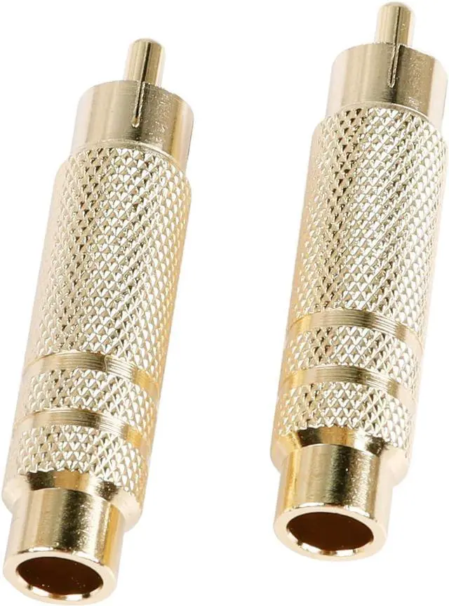 Main image of RCA to 1/4 Inch Adapter, Gold Plated RCA Male Plug to 6.35mm 1/4 Inch TS Female Audio Converter for Amplifiers, Speaker and More(2 Pack)