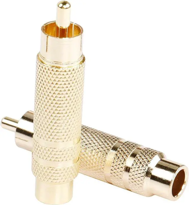 Alt view image 3 of 7 - RCA to 1/4 Inch Adapter, Gold Plated RCA Male Plug to 6.35mm 1/4 Inch TS Female Audio Converter for Amplifiers, Speaker and More(2 Pack)