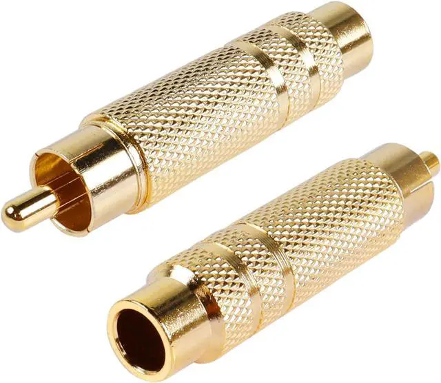 Alt view image 2 of 7 - RCA to 1/4 Inch Adapter, Gold Plated RCA Male Plug to 6.35mm 1/4 Inch TS Female Audio Converter for Amplifiers, Speaker and More(2 Pack)