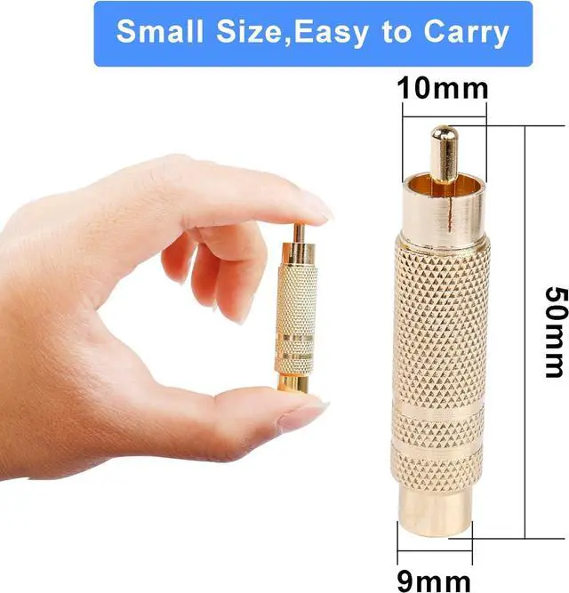 Alt view image 6 of 7 - RCA to 1/4 Inch Adapter, Gold Plated RCA Male Plug to 6.35mm 1/4 Inch TS Female Audio Converter for Amplifiers, Speaker and More(2 Pack)