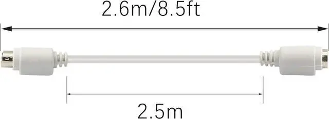 Alt view image 5 of 7 - 8.5 Feet PS/2 Mouse and Keyboard Extension Cable, 28AWG PS/2 6-Pin Male to Female Extension Cable YOUCHENG for PS/2 Round Mouse, Keyboard Extension