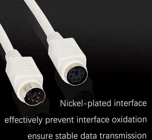 Alt view image 7 of 7 - 8.5 Feet PS/2 Mouse and Keyboard Extension Cable, 28AWG PS/2 6-Pin Male to Female Extension Cable YOUCHENG for PS/2 Round Mouse, Keyboard Extension