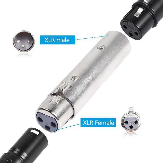 Alt view image 7 of 7 - XLR Male to Female Adapter,3 Pin XLR Audio Microphone Cable Extension Adapter Connector(2-Pack)