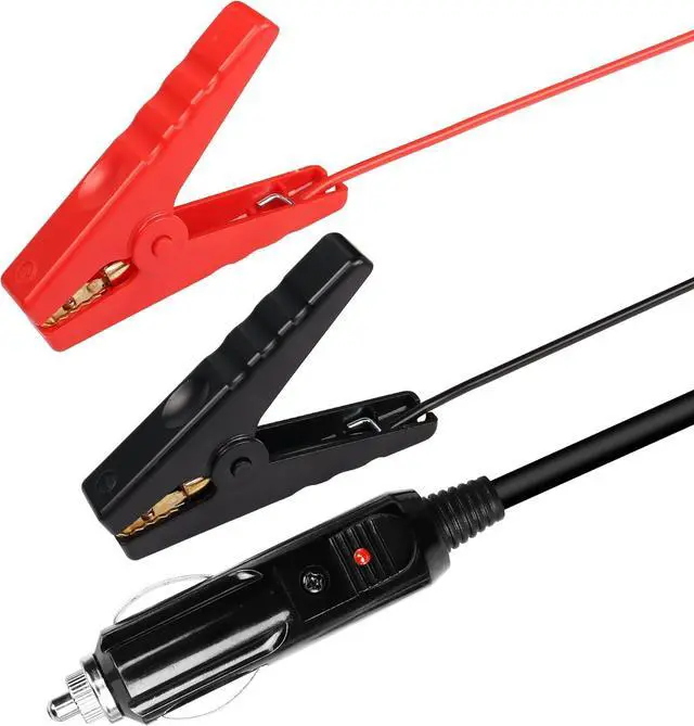 Alt view image 6 of 7 - Alligator Clamp to Cigarette Lighter Cable,14AWG 12V Cigarette Lighter Male to Battery Clips Adapter Extension Cord with 15A Fuse (6FT)