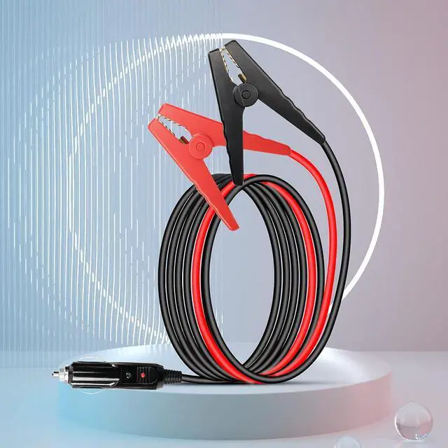 Alt view image 2 of 7 - Alligator Clamp to Cigarette Lighter Cable,14AWG 12V Cigarette Lighter Male to Battery Clips Adapter Extension Cord with 15A Fuse (6FT)