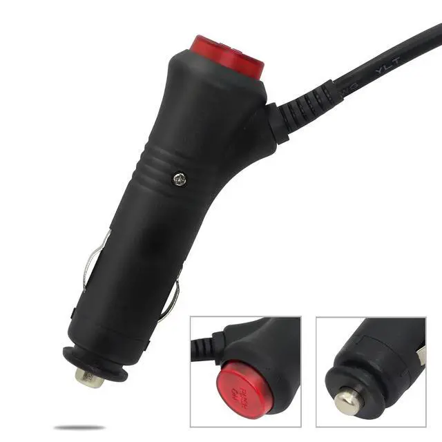 Alt view image 3 of 6 - 12V DC Car Charger Auto Power Supply 22AWG with Switch Button Cable DC 5.5mm x 2.1mm to Car Cigarette Lighter Male Plug Cable with Indicator Light(3M)