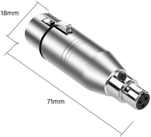 Alt view image 3 of 7 - Mini XLR to XLR Audio Converter,3-pin Mini XLR Female to XLR Female Microphone Audio Cable Adapter for Microphone Speaker Camcorder