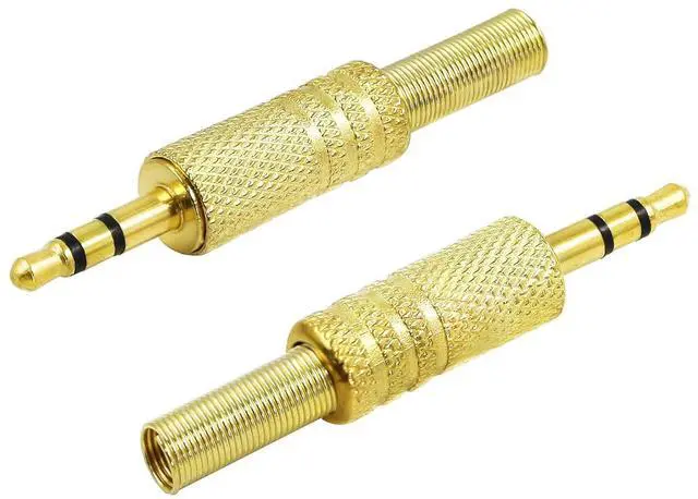 Main image of Replacement TRS Male Plug 3 Pole 3.5mm w/Spring Coax Cable Audio Solder Type DIY Adapter for Repair Headphones Headset(2-Pack)