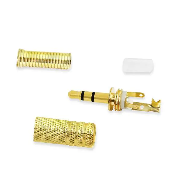 Alt view image 3 of 7 - Replacement TRS Male Plug 3 Pole 3.5mm w/Spring Coax Cable Audio Solder Type DIY Adapter for Repair Headphones Headset(2-Pack)