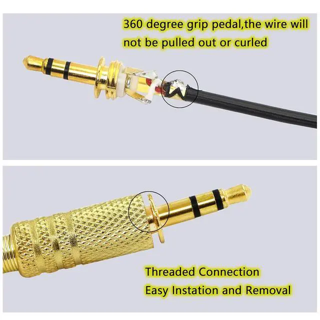 Alt view image 7 of 7 - Replacement TRS Male Plug 3 Pole 3.5mm w/Spring Coax Cable Audio Solder Type DIY Adapter for Repair Headphones Headset(2-Pack)