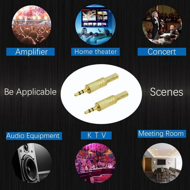 Alt view image 2 of 7 - Replacement TRS Male Plug 3 Pole 3.5mm w/Spring Coax Cable Audio Solder Type DIY Adapter for Repair Headphones Headset(2-Pack)