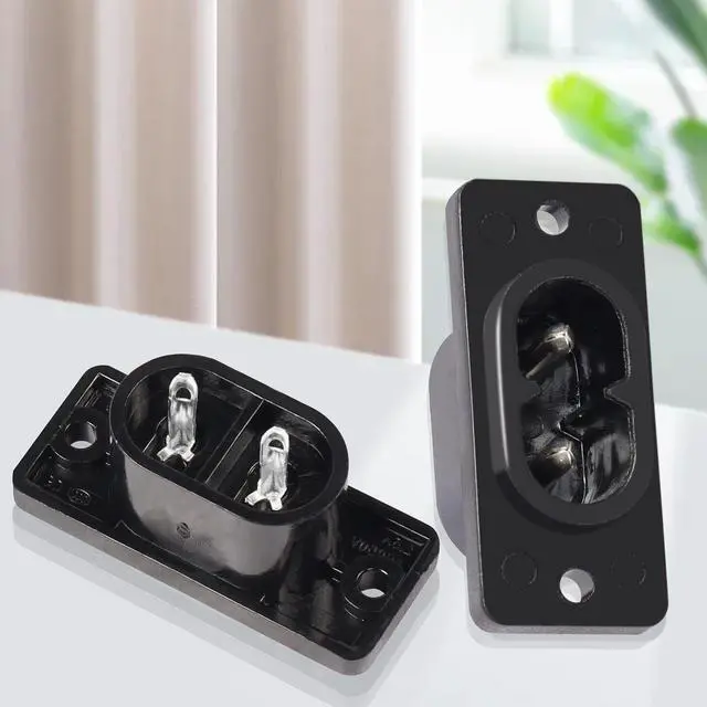 Alt view image 5 of 7 - IEC320 C8 2-Pin Male Plug Power Socket Connector AC 250V 2.5A Screw Mount Adapter (6-Pack)