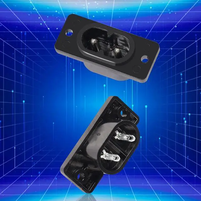 Alt view image 4 of 7 - IEC320 C8 2-Pin Male Plug Power Socket Connector AC 250V 2.5A Screw Mount Adapter (6-Pack)