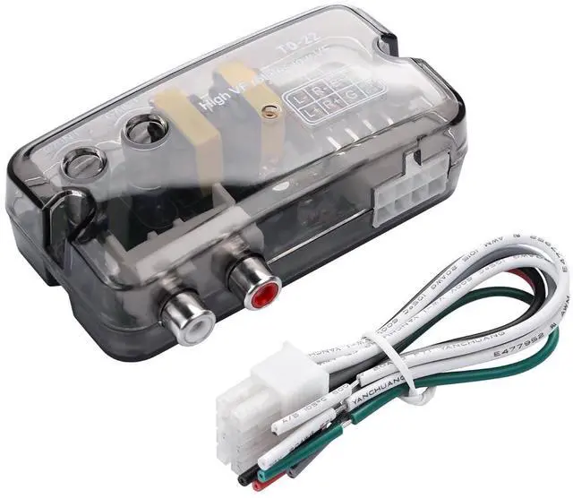 Main image of Car Stereo Hight to Low Converter,with Control Line Function,2-Channel Car Audio Speaker Wire to RCA Line Output Converter for Auto Amp Subwoofer Amplifier