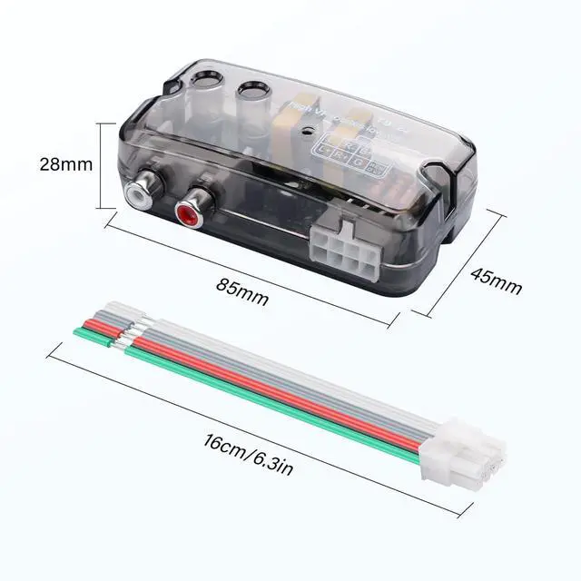 Alt view image 4 of 7 - Car Stereo Hight to Low Converter,with Control Line Function,2-Channel Car Audio Speaker Wire to RCA Line Output Converter for Auto Amp Subwoofer Amplifier