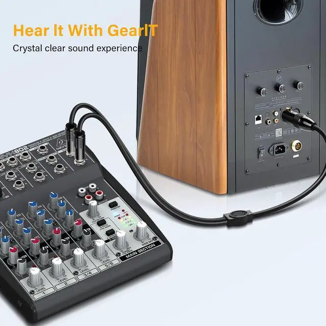 Alt view image 6 of 7 - XLR to Dual 1/4 TS Microphone Y Splitter Cable,3-Pin XLR Female to Dual 6.35mm Mono Male Audio Cable for Amplifier Mixer Microphone (1.6FT