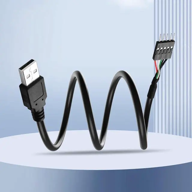 Alt view image 2 of 7 - Dupont 5 Pin Male to USB Adapter Cable,USB Male to Dupont 5 Pin Male with 0.1"/2.54mm Pitch Motherboard Cable Cord 50CM/1.64FT (2-Pack)