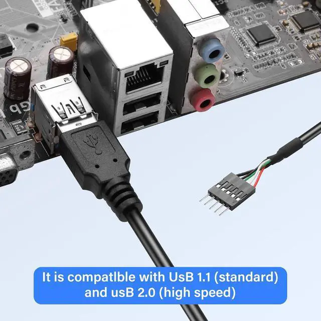 Alt view image 3 of 7 - Dupont 5 Pin Male to USB Adapter Cable,USB Male to Dupont 5 Pin Male with 0.1"/2.54mm Pitch Motherboard Cable Cord 50CM/1.64FT (2-Pack)