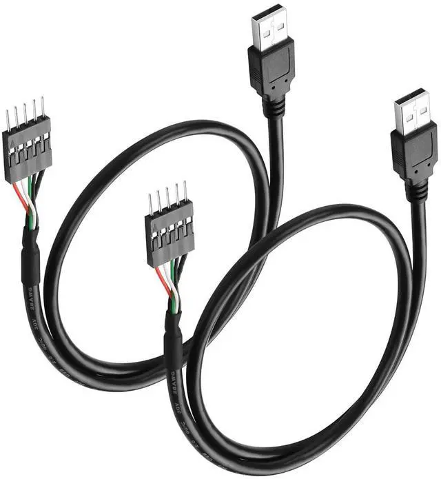 Main image of Dupont 5 Pin Male to USB Adapter Cable,USB Male to Dupont 5 Pin Male with 0.1"/2.54mm Pitch Motherboard Cable Cord 50CM/1.64FT (2-Pack)