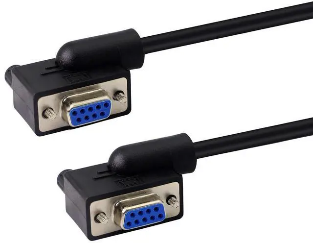 Main image of 30 cm Straight Through DB9 RS232 Serial Cable. 90 Degree Left to Right Angled RS232 Female to Female Cable, YOUCHENG, for Computers, Printers, Scanners(L/R)
