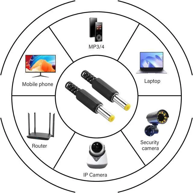 Alt view image 5 of 7 - DC 5.5x2.1mm Power Plug,DC 5.5mm x 2.1mm Male Solder Type Power Plug Adapter for Power Cable Repair(10 Pack)