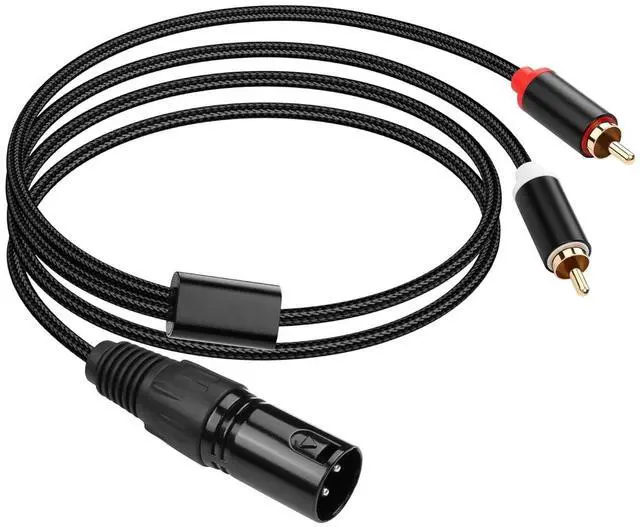 Main image of XLR to 2 RCA Y Splitter Cable,Unbalanced Dual RCA to XLR Male Y Splitter Patch Microphone Cable for Amplifier Mixer Microphone (1M/3.3FT