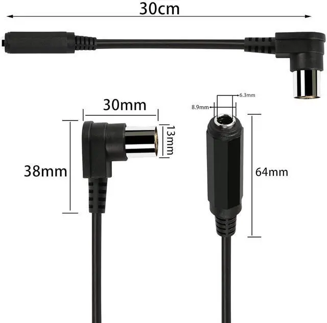 Alt view image 4 of 7 - Right Angle DIN 5 Pin to 6.35mm Cable 90 Degree MIDI Male to 1/4" Female TRS Audio Adapter Cable for Speaker, Amplifier, Mixe, MIDI Keyboard etc (30 cm)