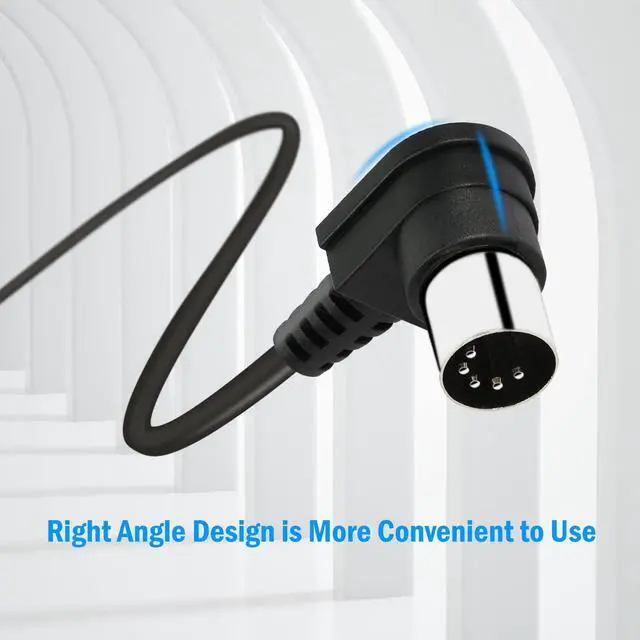 Alt view image 6 of 7 - Right Angle DIN 5 Pin to 6.35mm Cable 90 Degree MIDI Male to 1/4" Female TRS Audio Adapter Cable for Speaker, Amplifier, Mixe, MIDI Keyboard etc (30 cm)