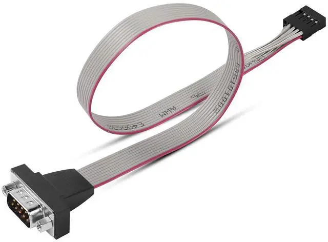 Main image of DB9 to 10Pin IDC Serial Cable,2Pack RS232 Serial Male to 10 Pin (2x5) IDC Motherboard Header Panel Moun Flat Ribbon Cable(0.3m)