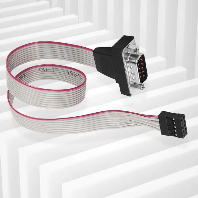 Alt view image 4 of 7 - DB9 to 10Pin IDC Serial Cable,2Pack RS232 Serial Male to 10 Pin (2x5) IDC Motherboard Header Panel Moun Flat Ribbon Cable(0.3m)