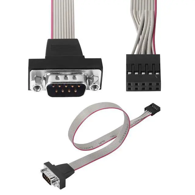 Alt view image 7 of 7 - DB9 to 10Pin IDC Serial Cable,2Pack RS232 Serial Male to 10 Pin (2x5) IDC Motherboard Header Panel Moun Flat Ribbon Cable(0.3m)
