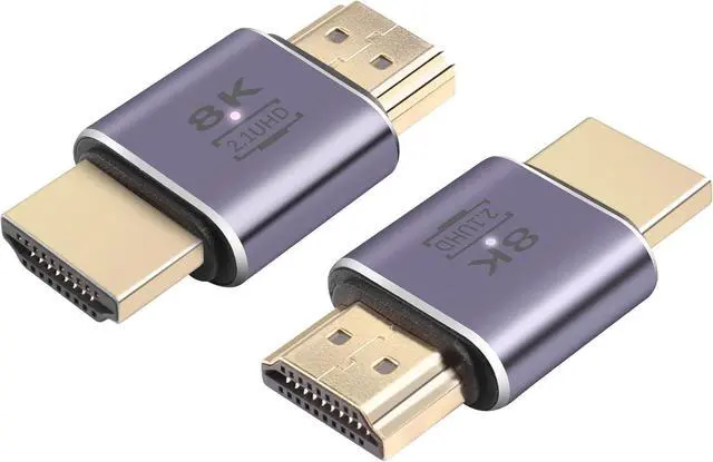 Main image of 8K HDMI Converter, HDMI 2.1 Male to Male Adapter 48Gbps Ultra HD Connector with LED Light, Support 8K@60Hz, 4K@120Hz, HDR, eARC,for HDTV,Monitor,Projector(2-Pack)