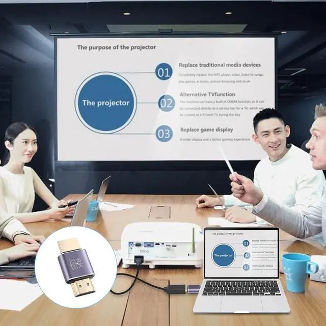 Alt view image 6 of 7 - 8K HDMI Converter, HDMI 2.1 Male to Male Adapter 48Gbps Ultra HD Connector with LED Light, Support 8K@60Hz, 4K@120Hz, HDR, eARC,for HDTV,Monitor,Projector(2-Pack)