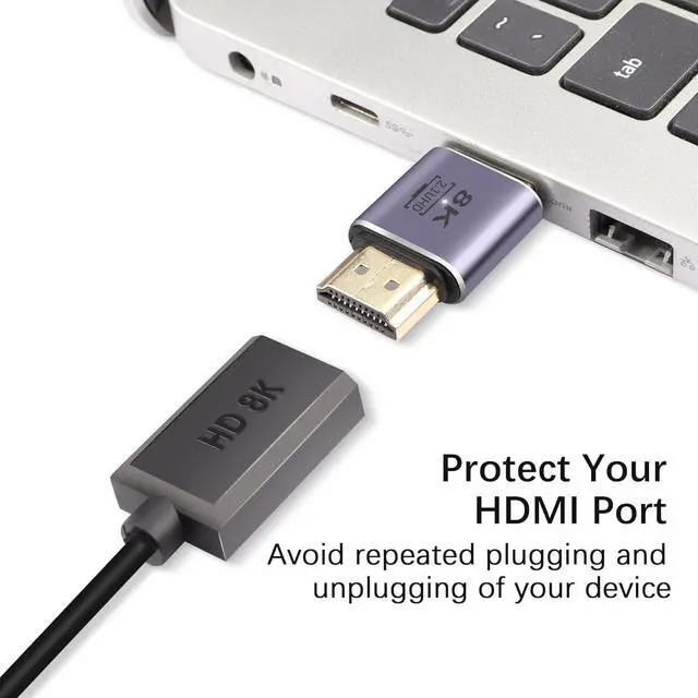 Alt view image 3 of 7 - 8K HDMI Converter, HDMI 2.1 Male to Male Adapter 48Gbps Ultra HD Connector with LED Light, Support 8K@60Hz, 4K@120Hz, HDR, eARC,for HDTV,Monitor,Projector(2-Pack)